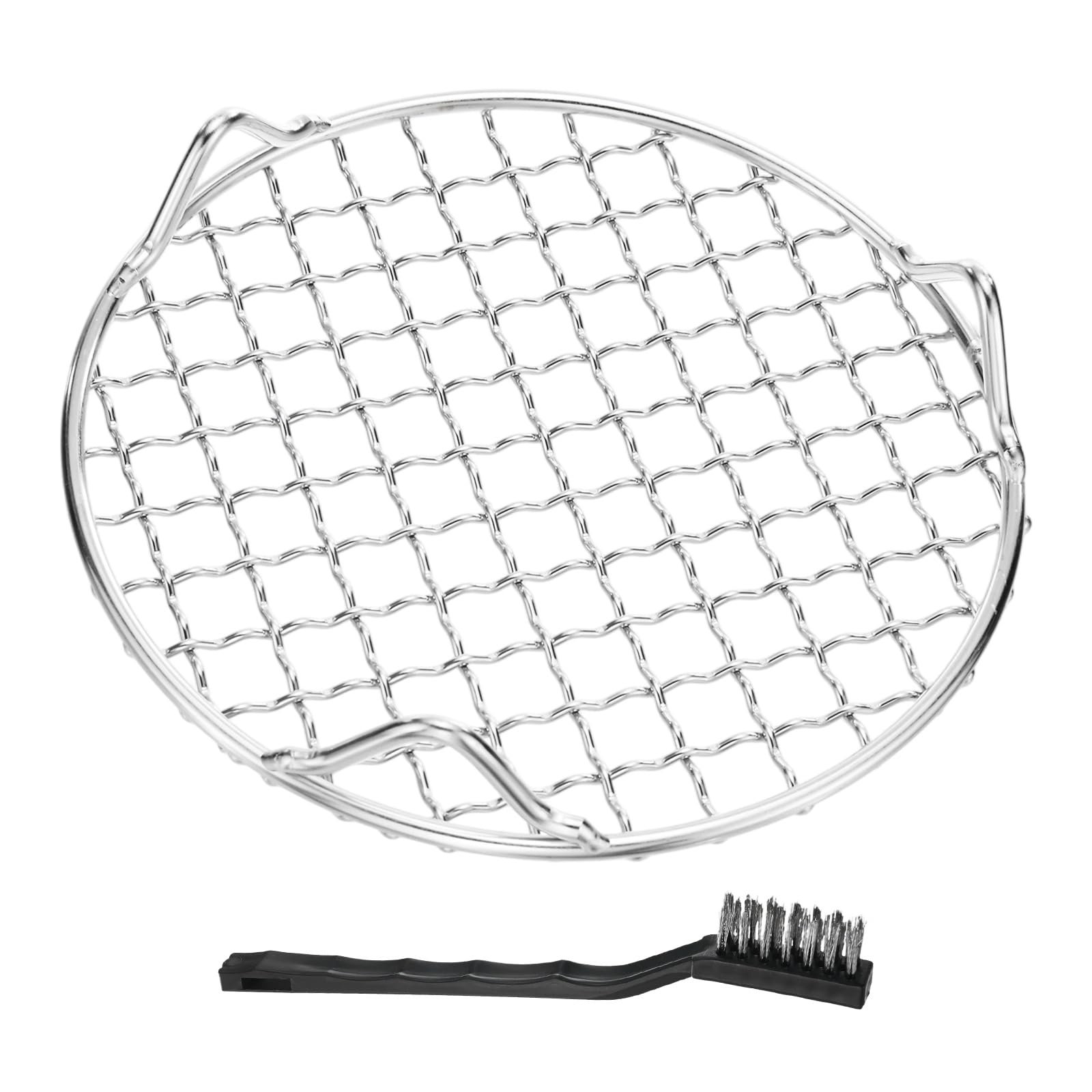 M METERXITY 1 Pack Wire Cooling Racks for Baking with Legs, Round Stainless Steel Cooling Racks for Cooking Baking Steaming BBQ, Dishwasher Safe [5.91'' x 2.6'', Free Cleaning Brush]