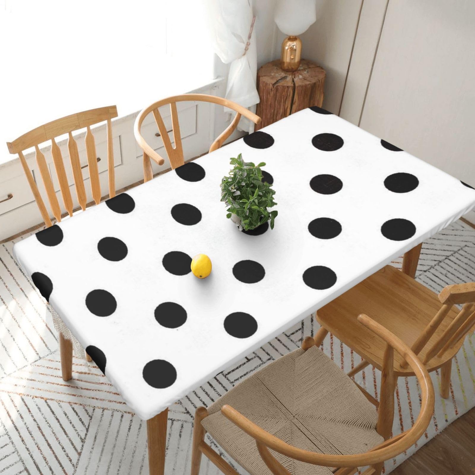 BNVSADC polka dot Printed 5FT Tablecloth Polyester Kitchen Water Resistant Table Cloth Dining Table Decoration Table Covers, 152x76 CM