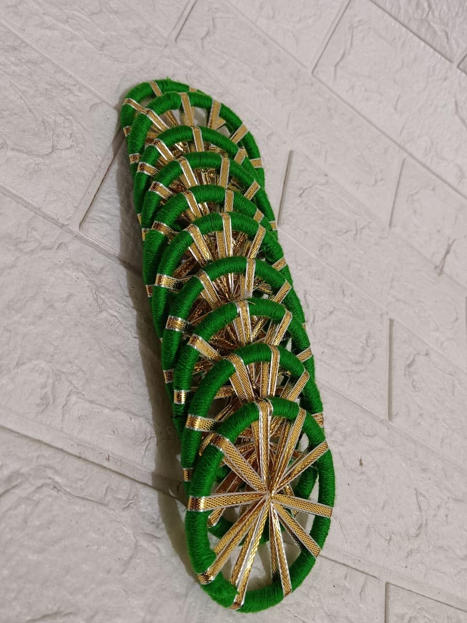 SellPluscraft Stylish Woolen Circle with Gota Wrapped Bangles for Handmade Art & Craft Royal Look Round Rings for Decorations (RMChudi-10 Green, 3 Inch)-image-22