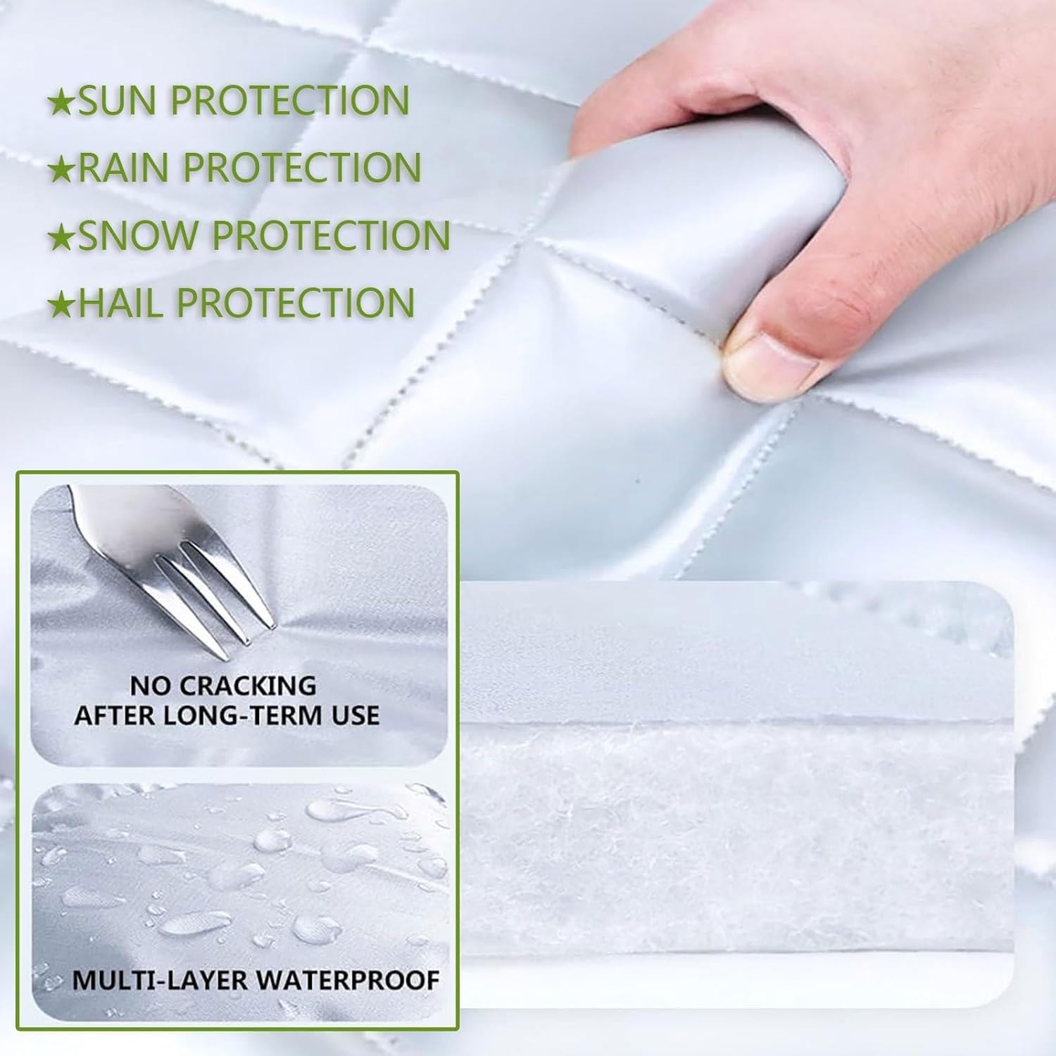 Bâche de Voiture Anti-grêle pour Audi Q3, Imperméable, Résistant aux UV, Housse de Protection Voiture Exterieur pour Toutes Les Saisons
