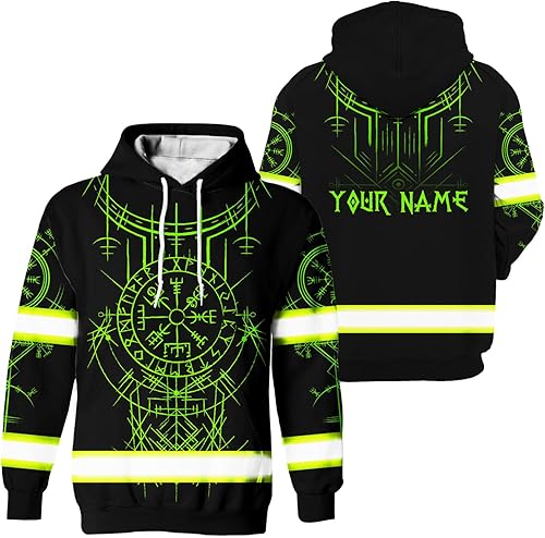 Miniatura 17 de Matedecor Camisa de Alta Visibilidad con Cráneo para Hombre, Camisas Reflectantes de Seguridad con Bandera de EE. UU., Nombre Personalizado