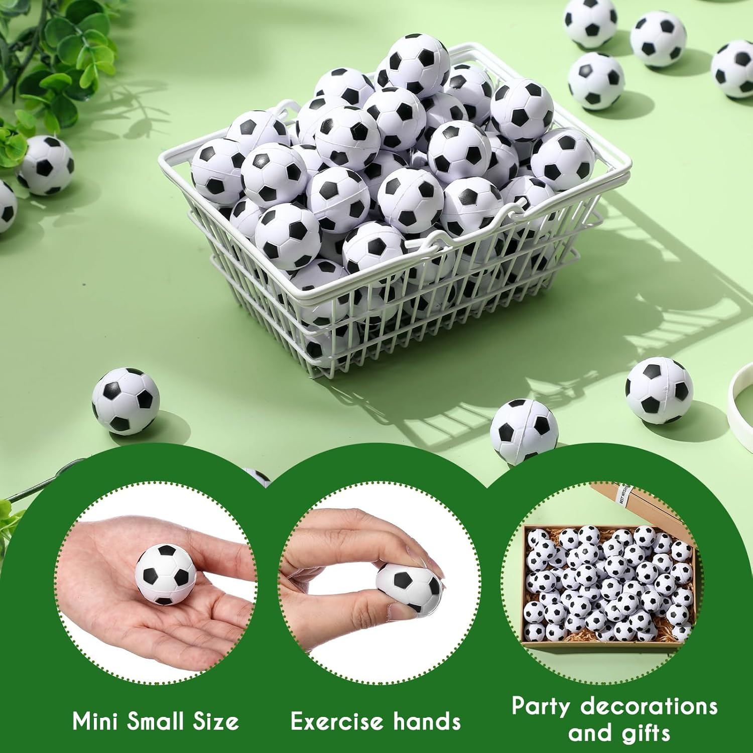 Blulu 48 Pcs Mini Soccer Stress Balls Bulk 1. 6 Inch Small Foam Balls for Kids Stress Relief Relaxation Soccer Party Favors Sport Team Gifts Party Bags Fillers Decoration School Carnival Reward
