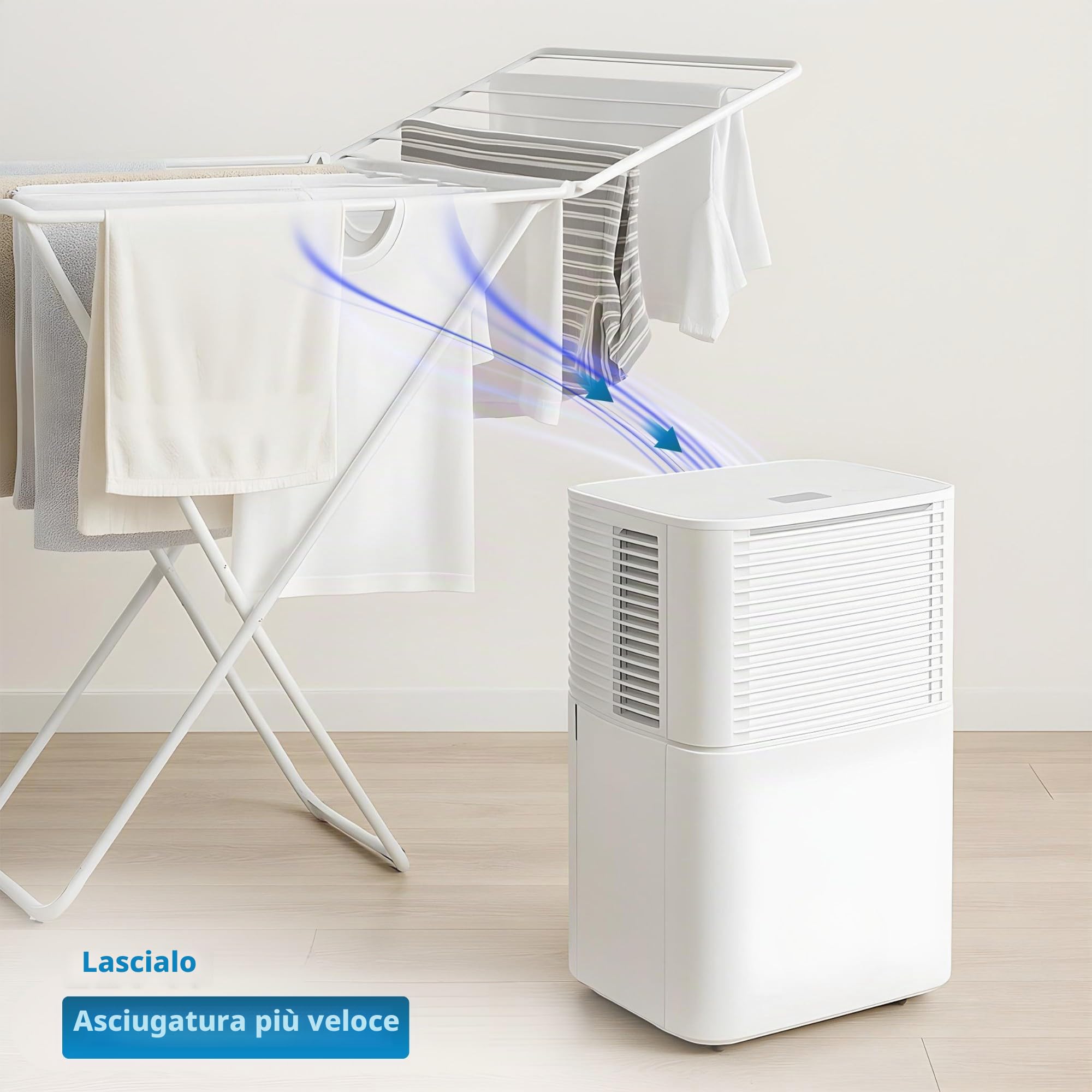 Vonia Deumidificatore - Deumidifica al giorno - Deumidificatore - Adatto per soggiorno - Camera da letto - Bagno - Bianco (12L)