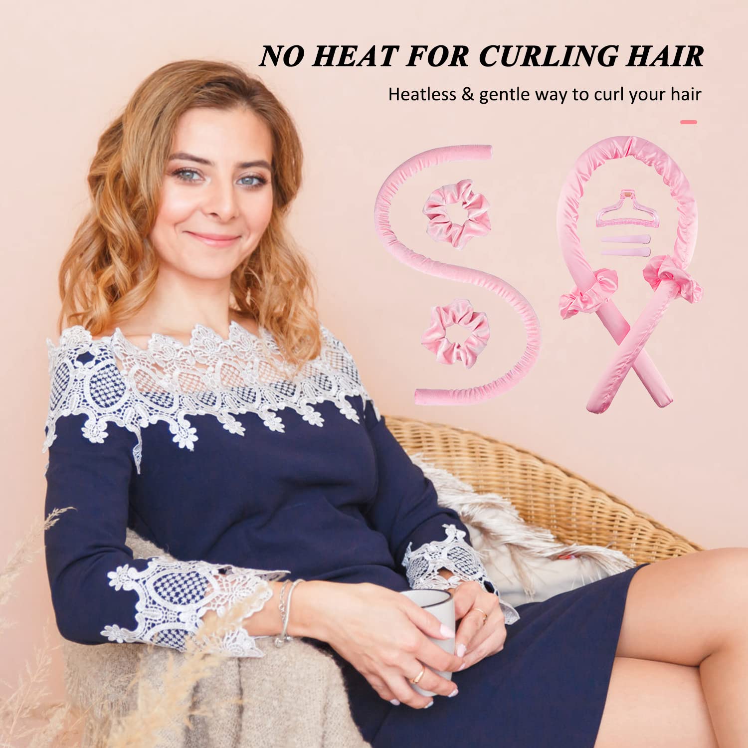 Heatless Curling Rod Headband, No Heat Curlers Hair Rollers to Sleep Hair Clips Overnight Hair Curlers for Women Long Hair Styling Tools : Beauty & Personal Care