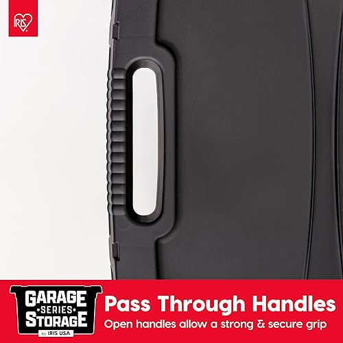 Miniatura 5 de IRIS USA Contenedores de almacenamiento resistentes de 20 galones con asas de fácil agarre, paquete de 4 - Contenedores grandes con tapas, cubas