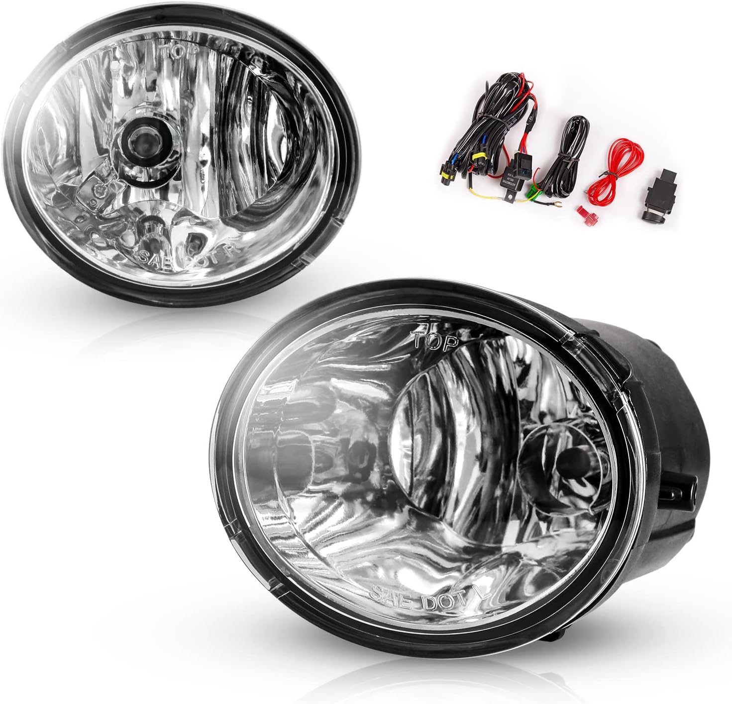 AUTOWIKI Fog Lights Fit for 2000-2006 Toyota Tundra (Not Fit Steel Front Bumper Models)/ 2001-2007 Toyota Sequoia 2PCS With Yellow Lens