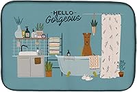 Vista 184 de Caroline's Treasures CK7824DDM - Tapete absorbente para secado de platos con diseño de bulldog inglés, rojo y blanco, para encimera de cocina, 14 x
