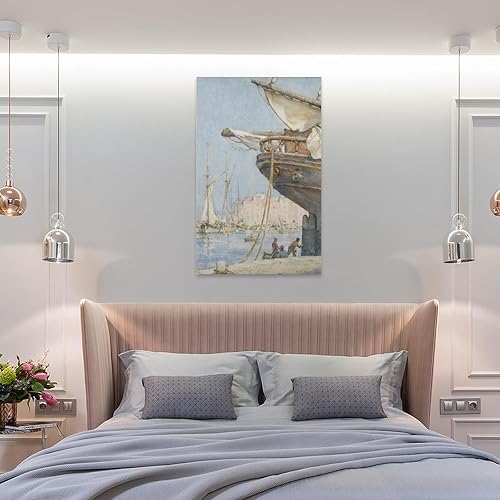 Vista 16 de Painting The Rudder-Henry Scott Tuke Wall Art Picture Painting Poster Canvas Print Posters Artworks Bedroom Living Room Decor 08x12inch(20x30cm)