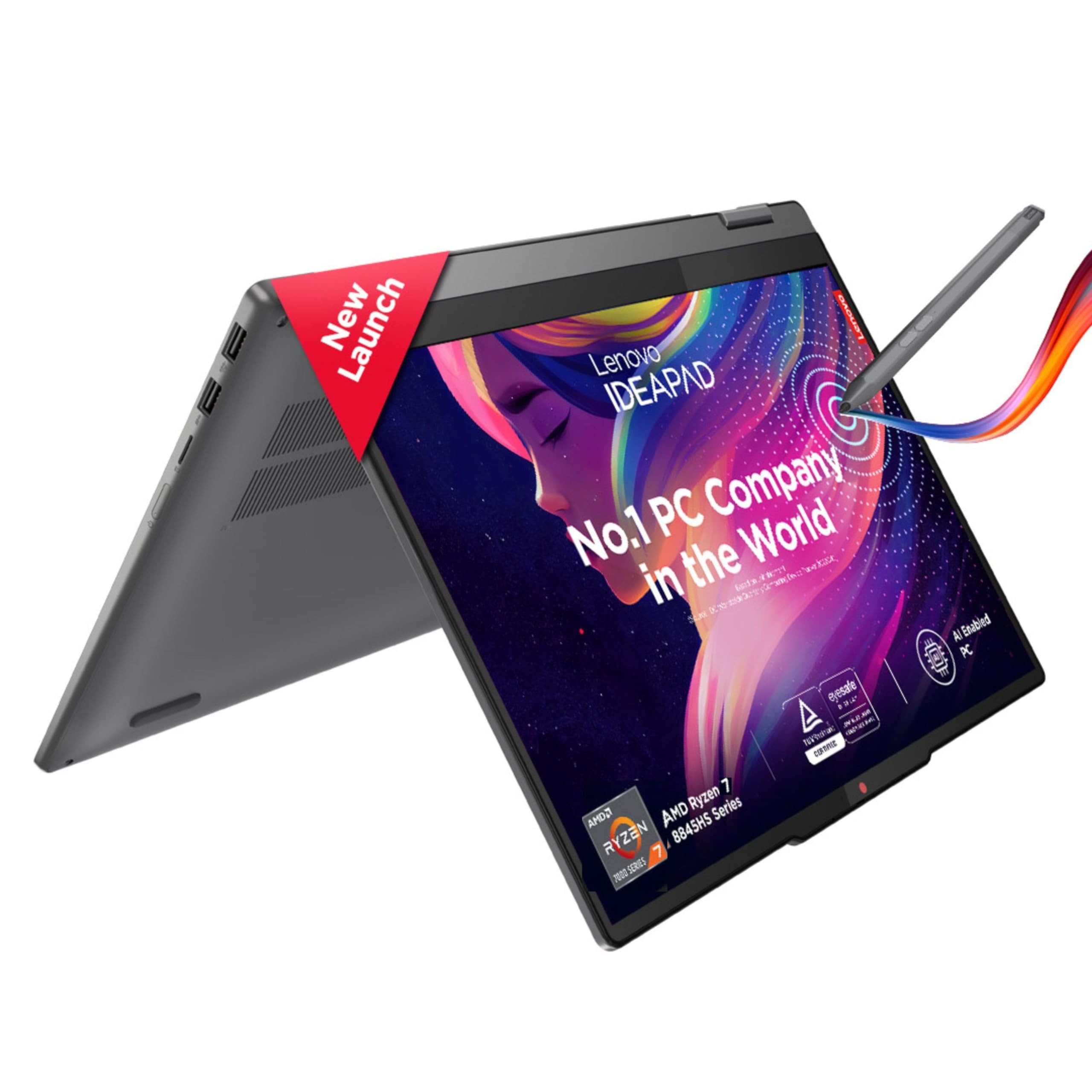 Lenovo Ideapad 5 2-in-1 AMD Ryzen 7 8845HS 14" (35.5cm) WUXGA IPS 300Nits Convertible Laptop (16GB/512GB SSD/Win 11/Office 21/Backlit KB/FPR/FHD Camera/Alexa/3 Mon.Game Pass/Grey/1.6kg), 83DR003BIN (B0D45125BJ) Amazon Price History, Amazon Price Tracker