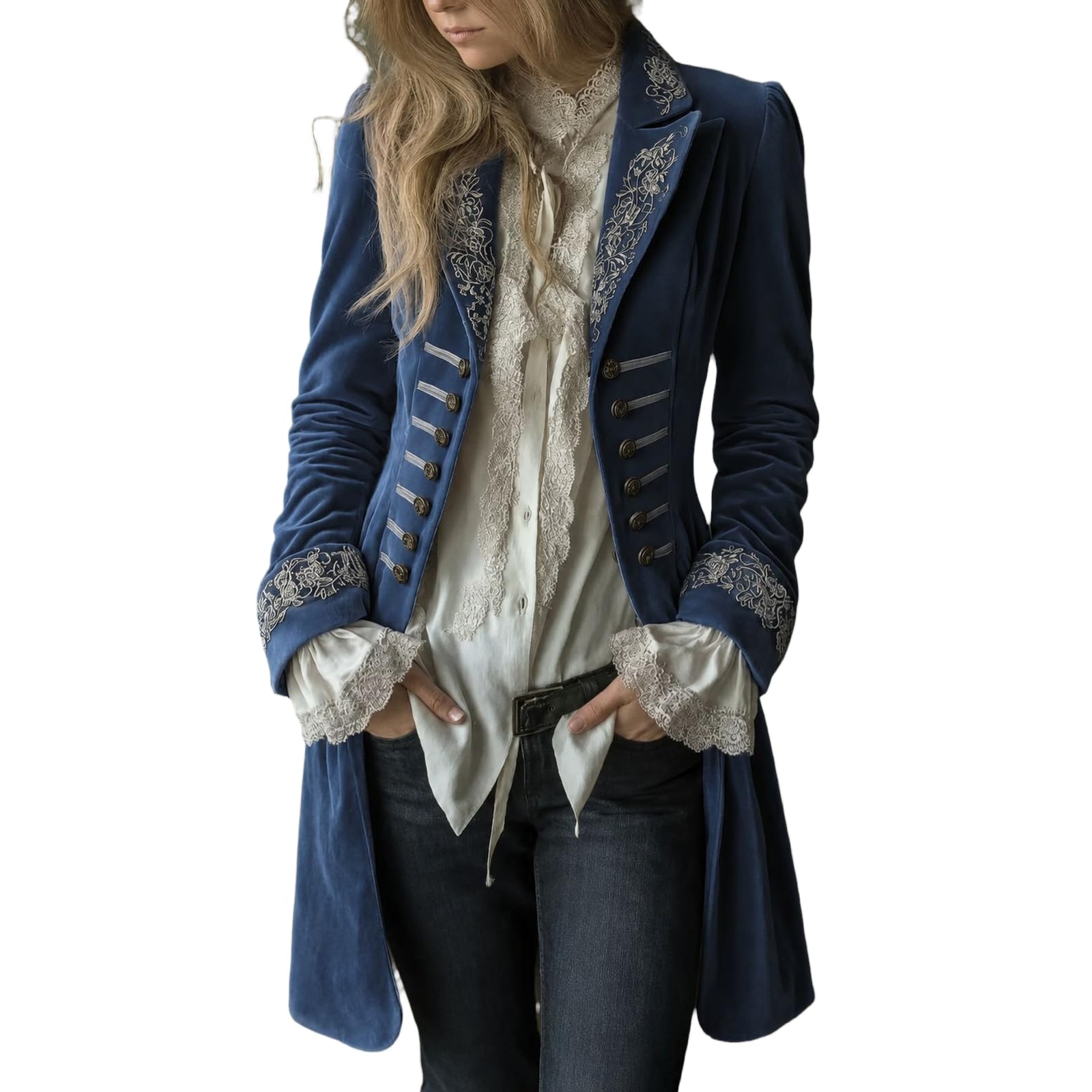 Generisch Damen Offener Blazer Sakko Anzugjacke Ohne Revers Langarm Tasche Leicht Stretch Freizeit Basic.