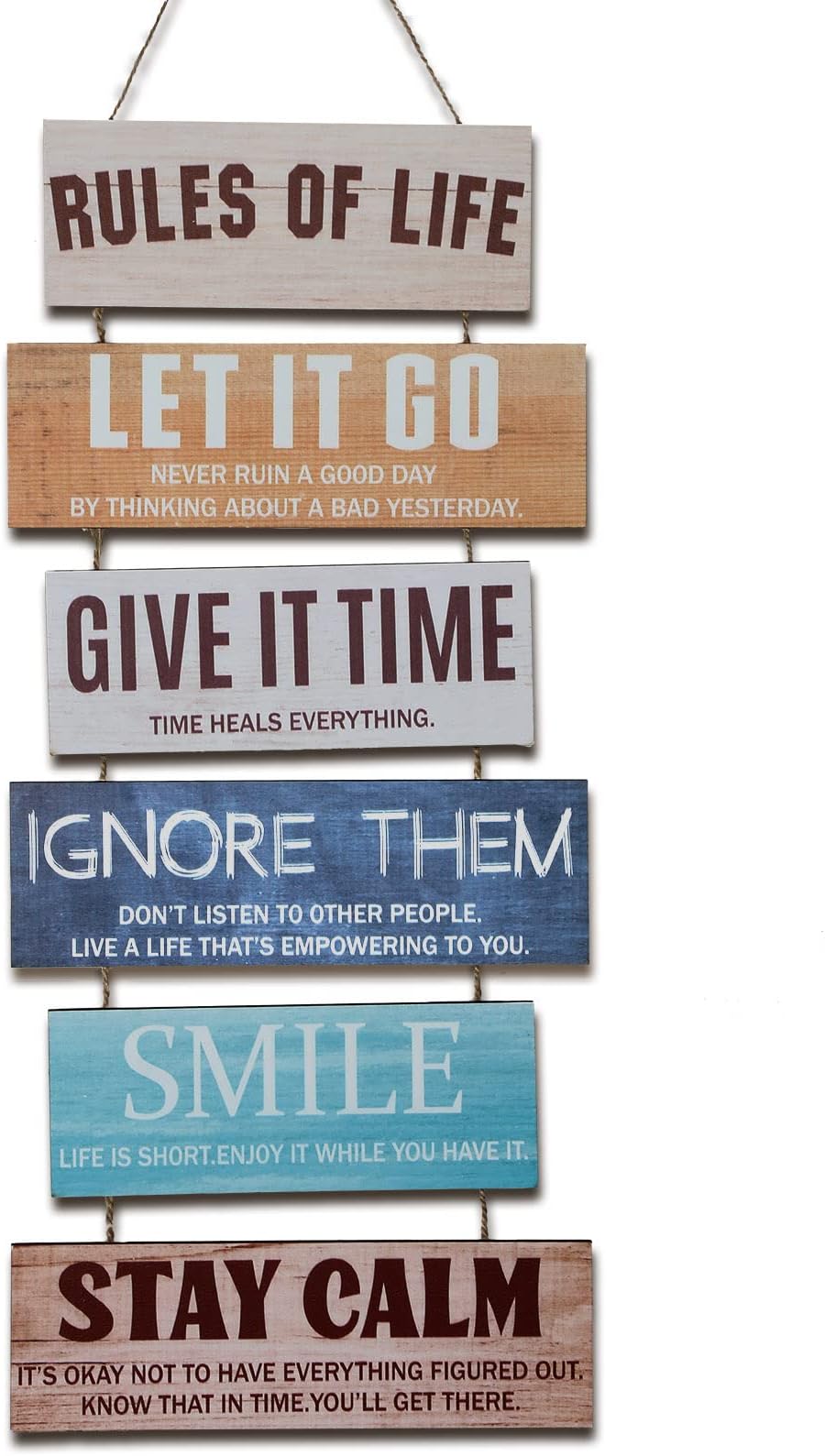 Inspirational Wall Art Decor Rustic Wooden Sign with Sayings Farmhouse Wall Decor Rules of Life Sayings Thankful Grateful Blessed Wall Art for Home Office School