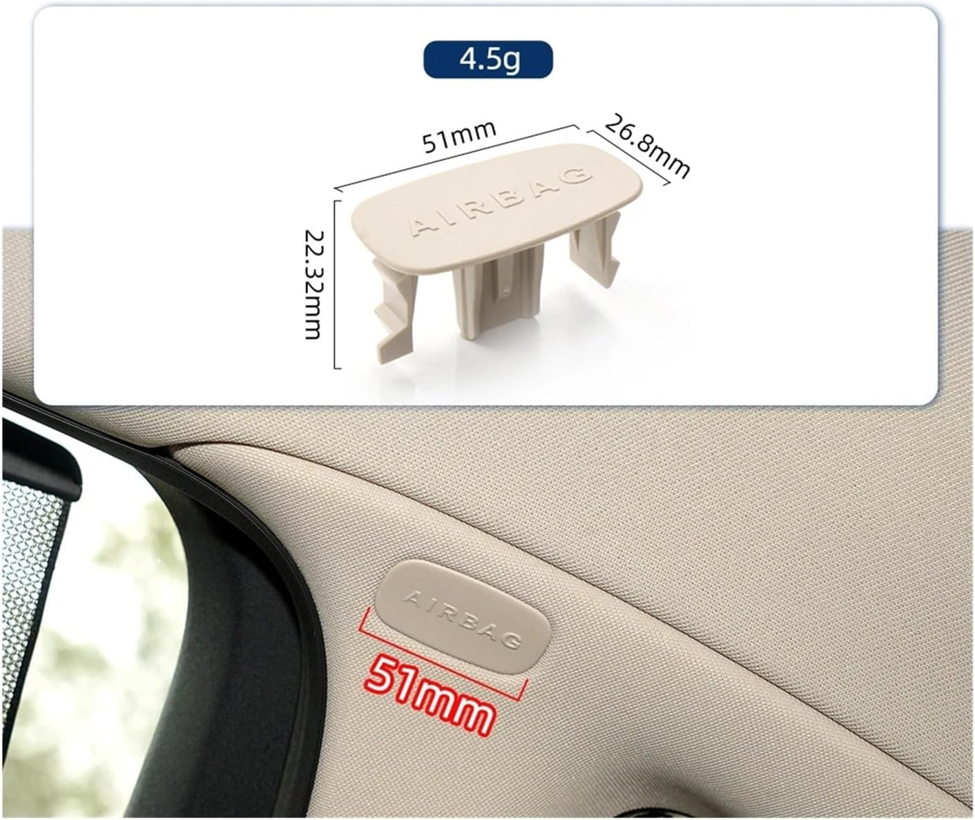 C-Pillar Trim Cover Panel for Mercedes-Benz E-Class W213 - Left/Right AIRBAG Cap (Part #2136920321, 21369203219051)(C Pillar Gray R)