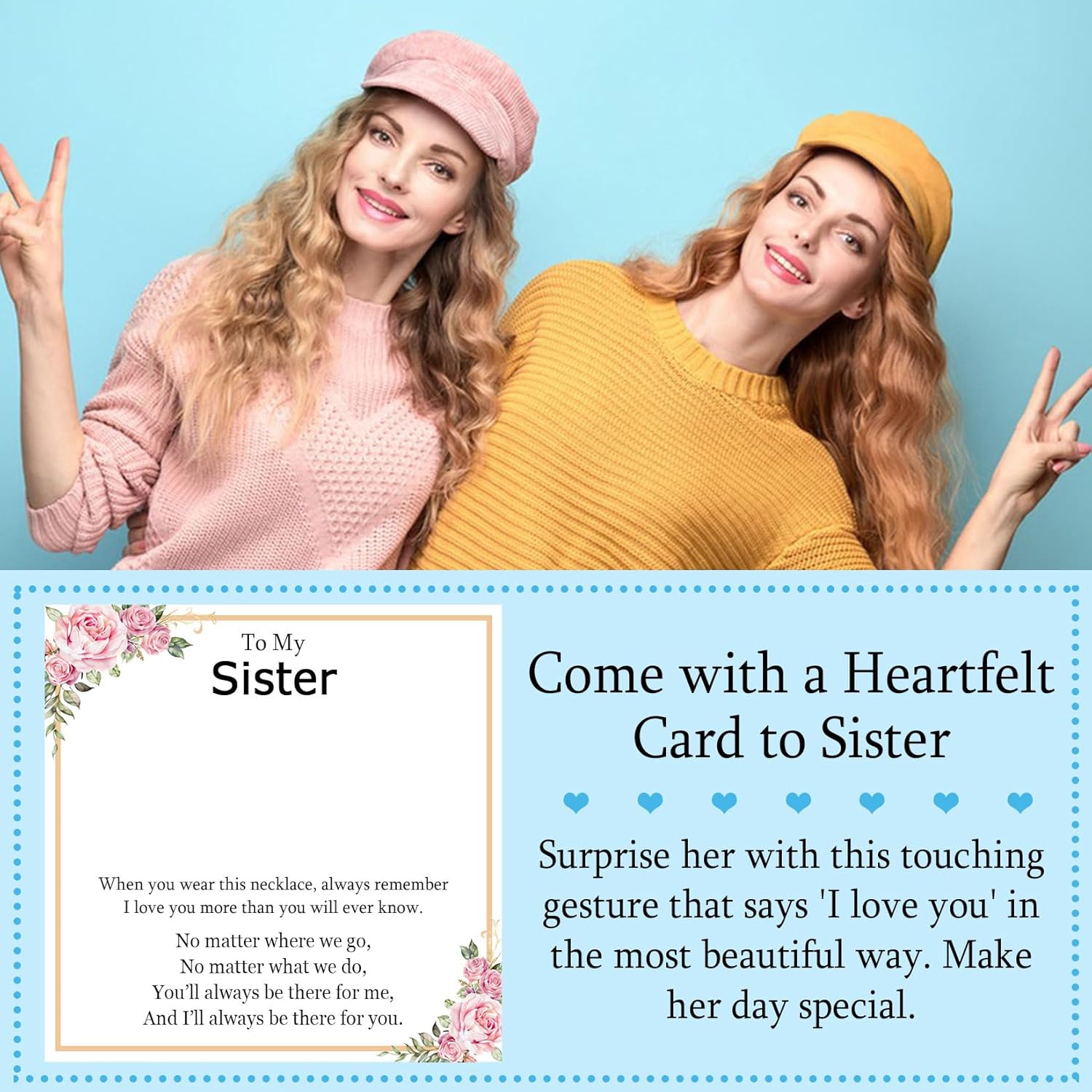 EPIRORA Gifts for Sister- Silver Infinity Pendant Necklace Jewellery Sister Presents for Women & Girls on Birthday Christmas Mother's Day Valentines Day - Image 2