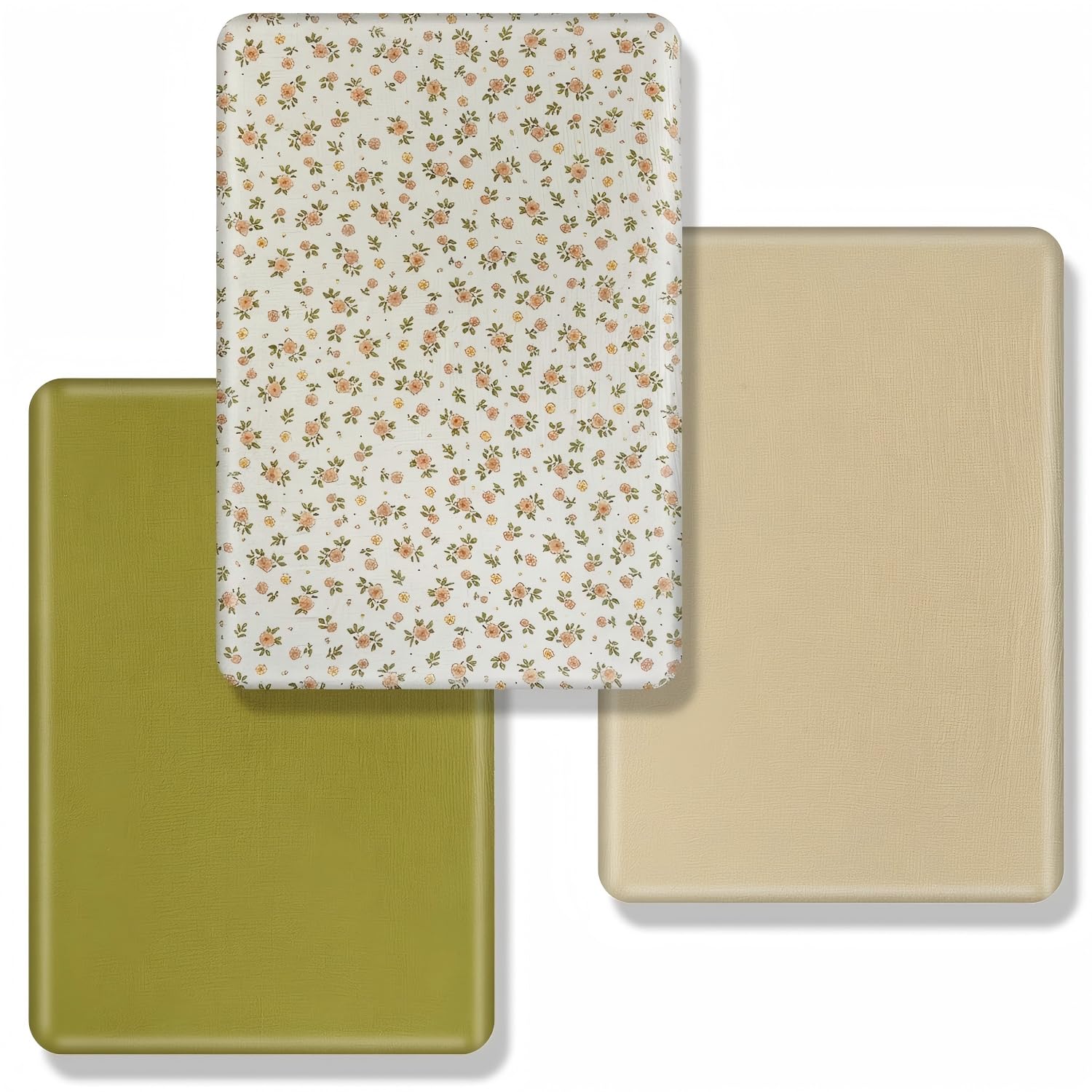 Drap de berceau en mousseline ajusté contre les plis - Lot de 3 draps coton 83x50 cm