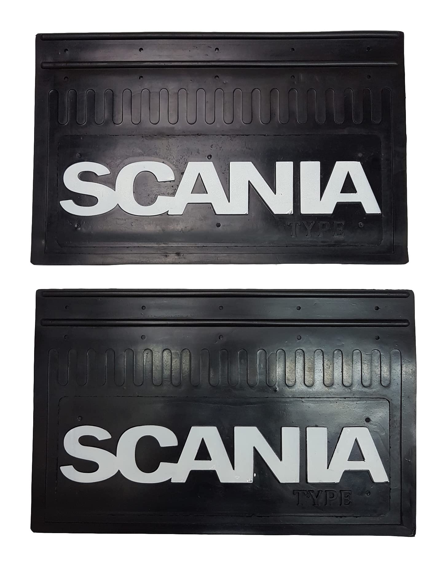 Defensas de goma con inscripción en relieve para camión, apto para todos los modelos SCANIA (negro)