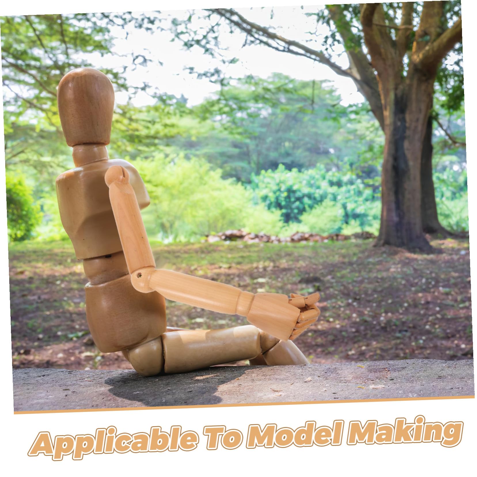 SEWACC Brazo de Maniquí Flexible de Madera con Articulaciones Móviles | 1 Par, Color Caqui, para Títeres y Maniquíes, Fácil Montaje, Adecuado para Exhibición y Proyectos Artísticos