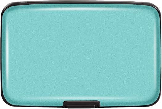 Coco Rossi Mini Credit Card Holder for Women,RFID Blocking Slim Hard Card Case ID Case Travel Wallet, Mint Green