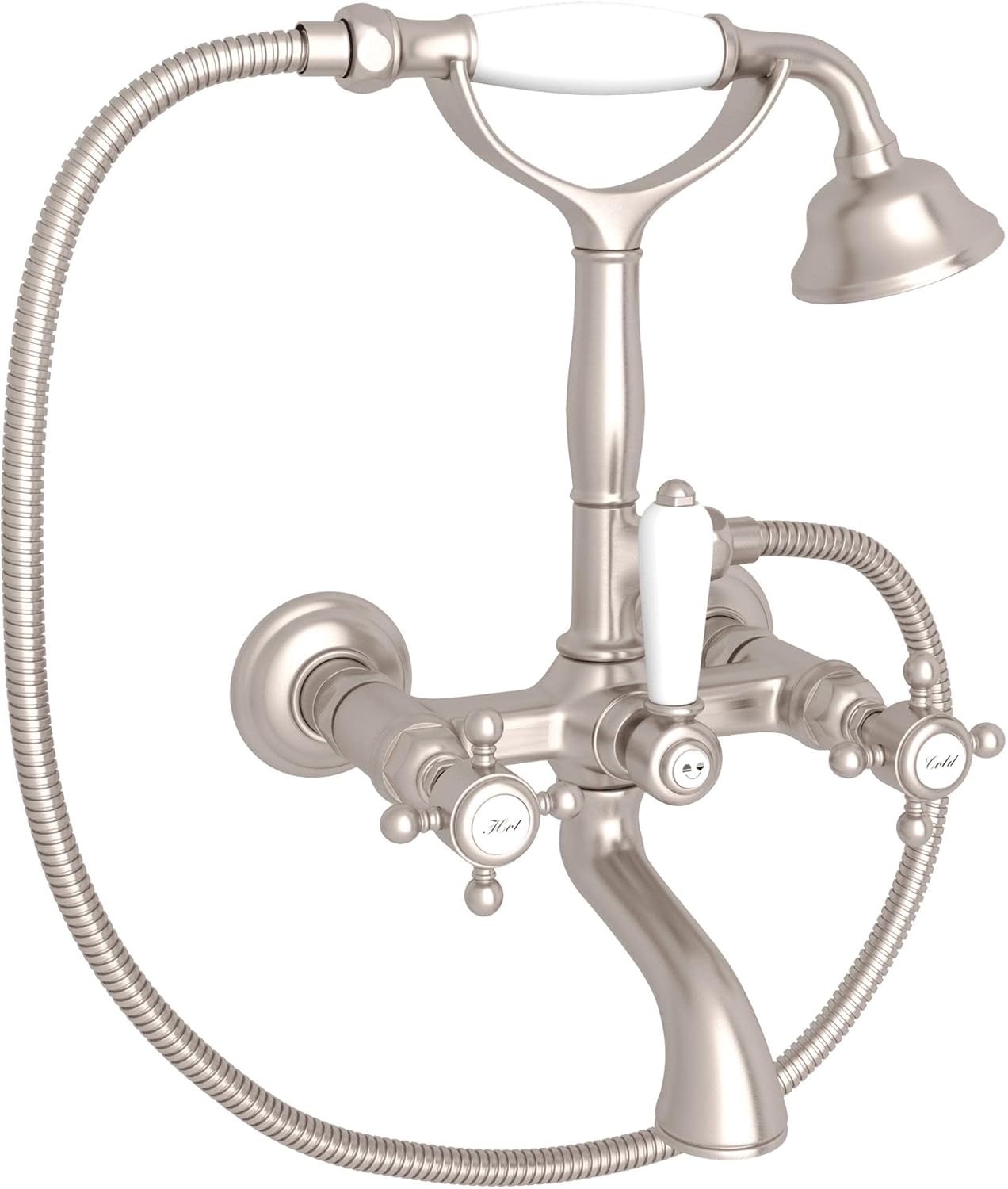 ROHL A1401XMSTN Exposed Wall Mount Tub Filler w/Handshower