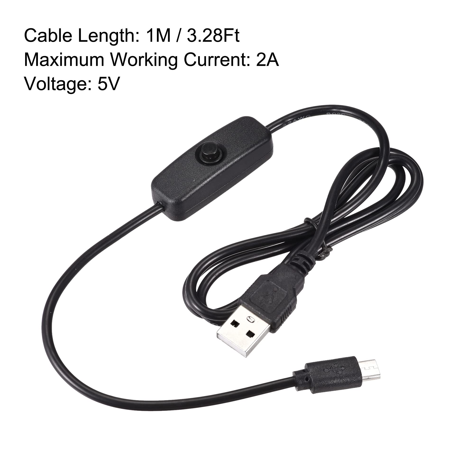 Greluma 2x DC-USB Kabel Mit Ein/Aus Schalter – 28 Cm, Weiß, Für Dashcam, Lampe, Lüfter, LED-Streifen