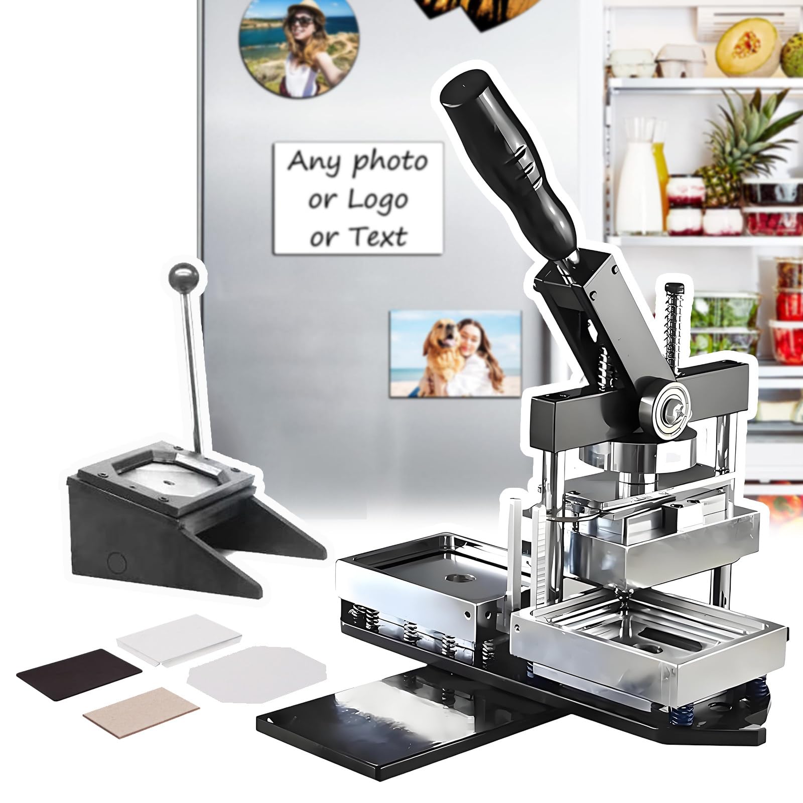 DIY Magic Fridge Magnet Making Machine Manual Photo Magnet Badge Maker Kit High Precision Fast 15-Second Production Perfect