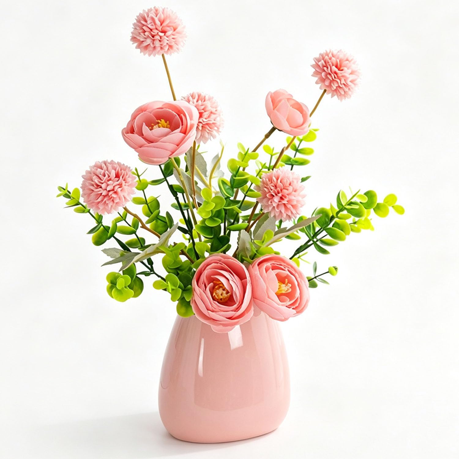 Amazon.co.jp: 花瓶小さい ピンク 仏壇花瓶陶器 花器 小物入れペン立て