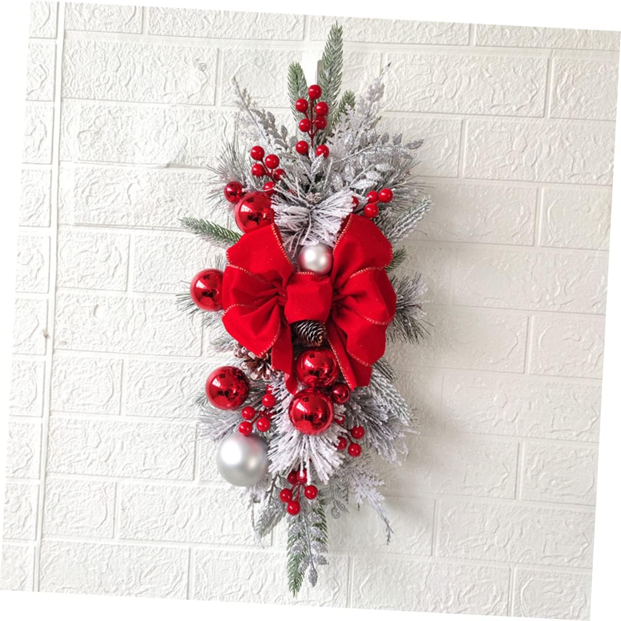 Xmas Stair Swag Christmas Decor Artificial Wreath for Stair Railing
