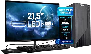 Computador Completo Blue PC Intel Core i9 11900K (11ª Geração) 8GB DDR4 3000MHz HD 1TB Monitor 21" Led Teclado e Mouse