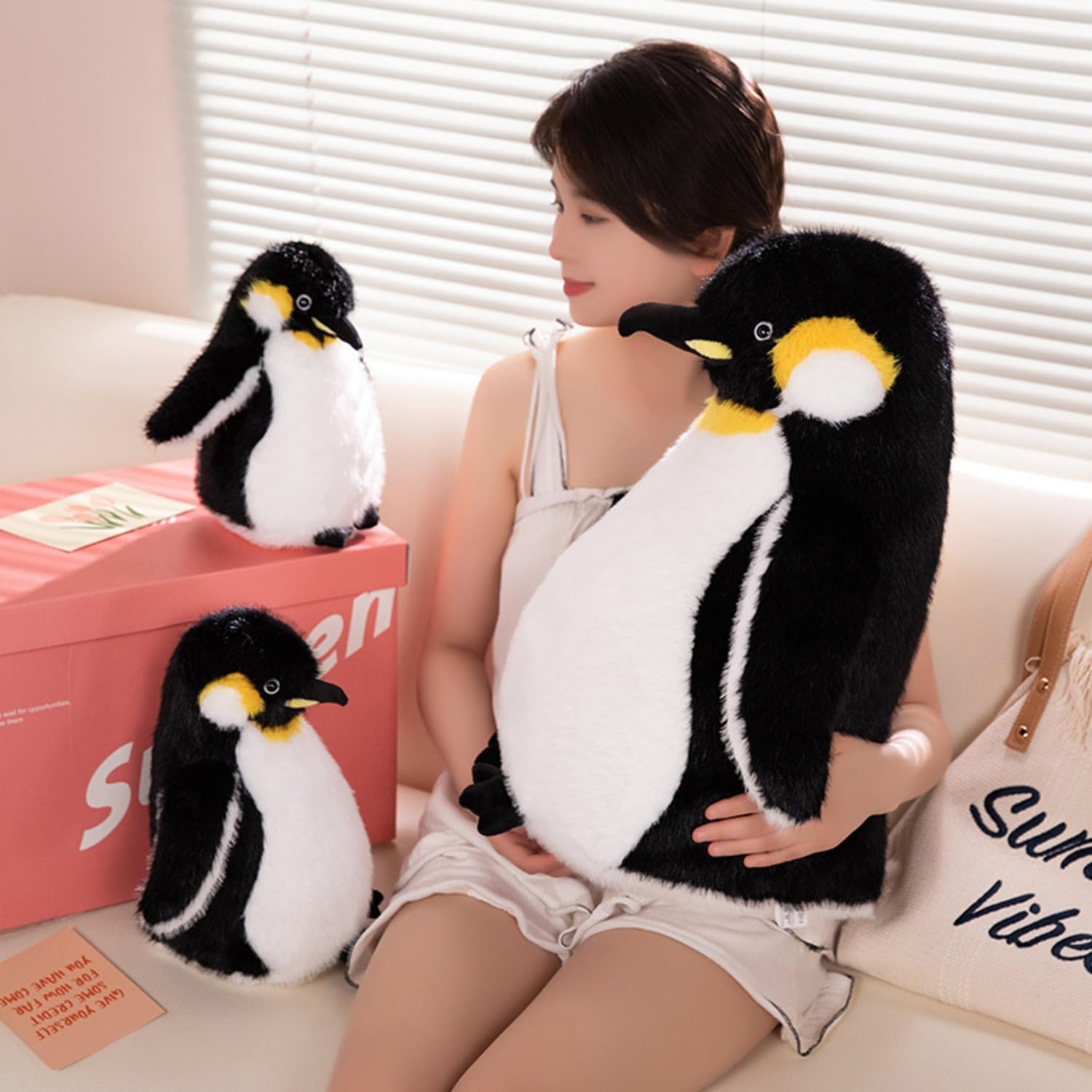 10 Inch Penguin Stuffed Animals,Penguin Plush Toy Plushie Doll,Soft Fluffy Like Real Penguin Hugging Toy Gifts for Kids Birthday - Image 6