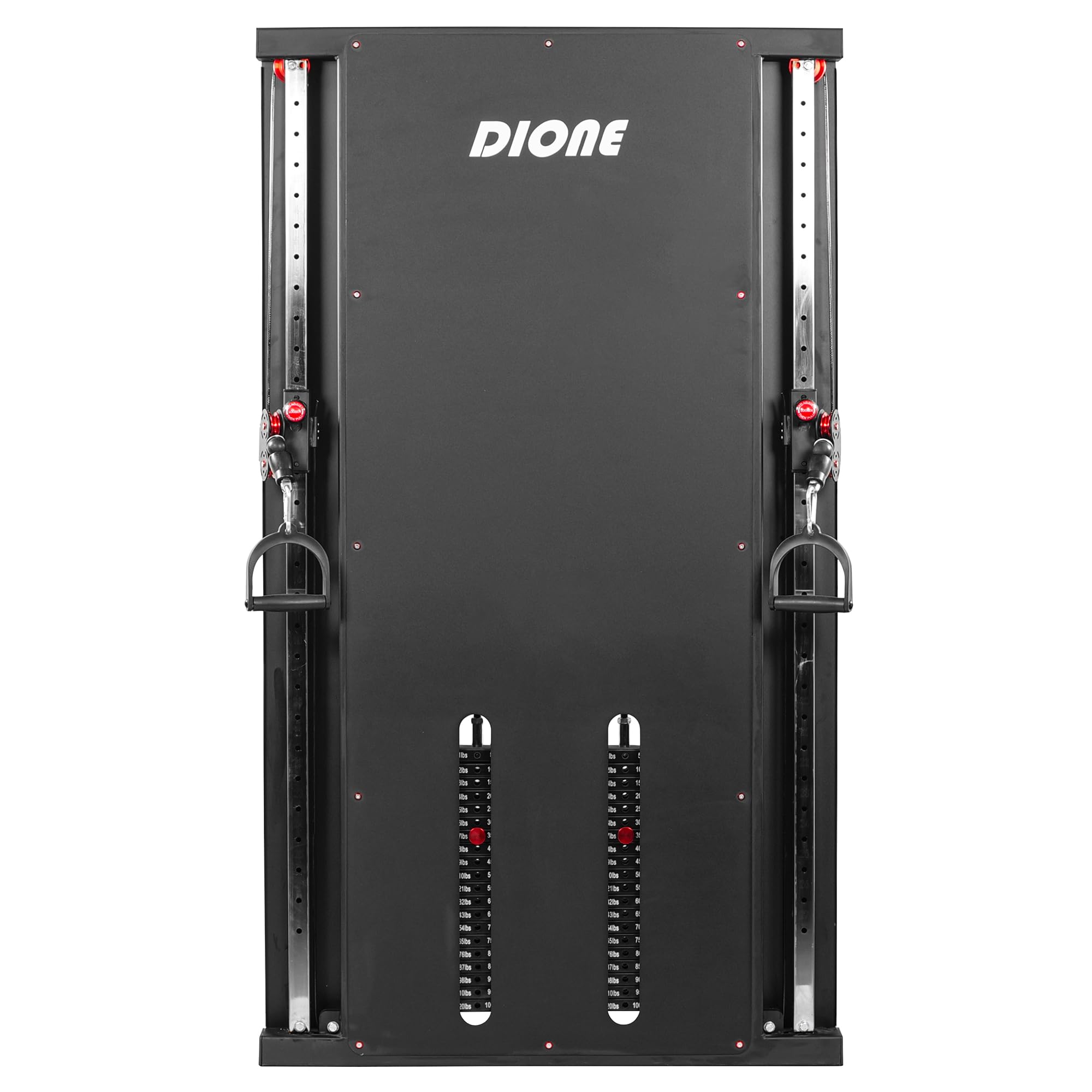 DIONE Cable Crossover 2 x 100KG Metallgewichte - Wandmontage - Kompakt 120 cm x 12 cm x 198 cm - Kabelzugstation - Kraftstation - Homegym