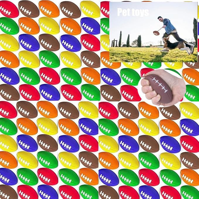 48 Pièces Mini Ballon de Football américain en Mousse 5.5cm Balles Anti-Stress Rugby 6 Couleurs