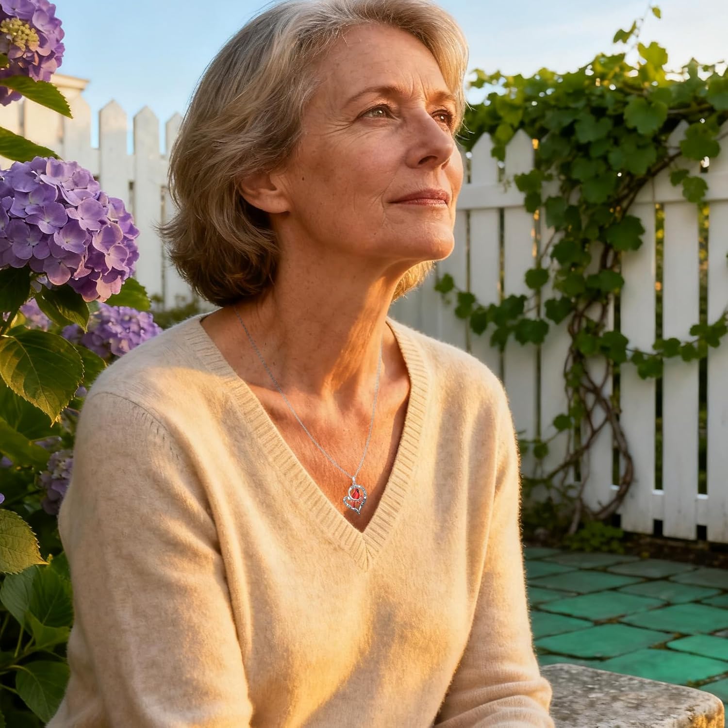 Fenthring Cardinal Necklace Heart Red Bird Spiritual Memorial Engraved When Cardinal Appear Angels are Near Dainty Inspirational 925 Sterling Silver Animal Necklaces for Loss of Loved Heart - Image 4