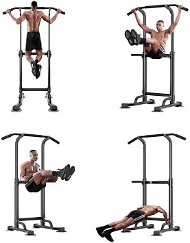Height Adjustable Pull up Bar Stand, Multi-Function Pull up And Dip Station,Assisted Power Tower For Home Gym,82.68 Inch