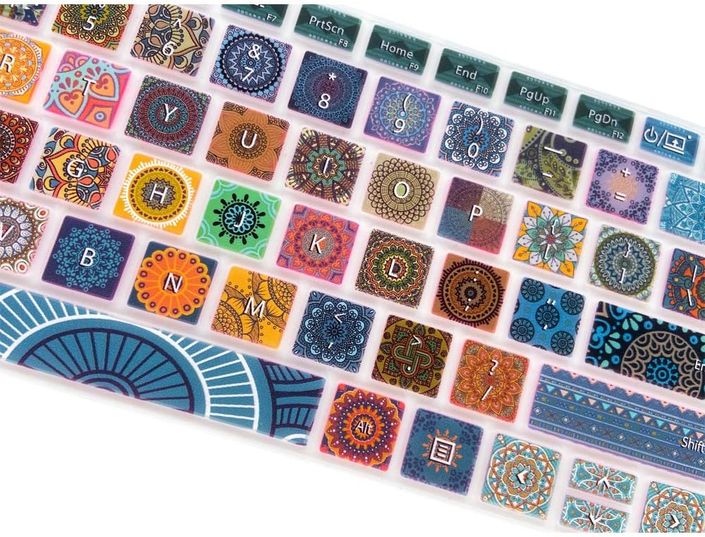 Keyboard Cover for Microsoft Surface Laptop 2017/Laptop 2 2018/ Surface Book 2 13.5" and 15", Silicone Skin Protector with Individuality Design, US Layout, Bohemian image 3