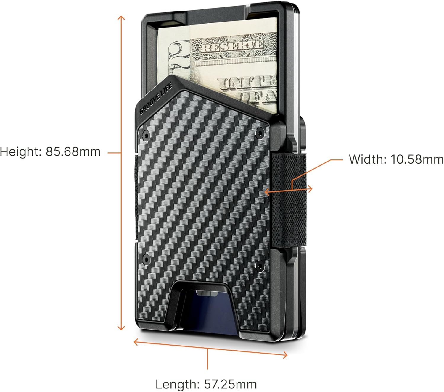 Groove Life Groove Wallet Stealth Black – Slim RFID Blocking Aluminum Wallet for Men, Minimalist Credit Card Holder with Hidden Cash Tray