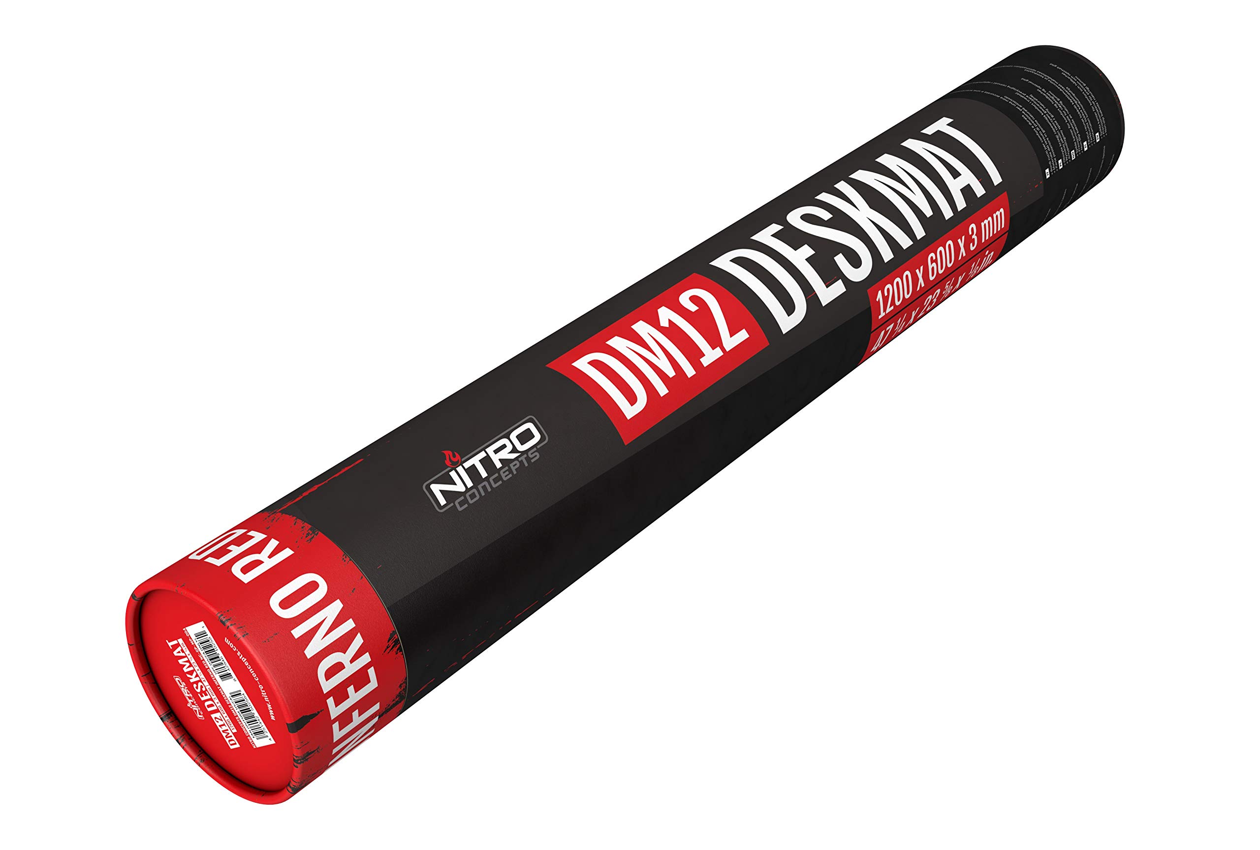 NITRO CONCEPTS Alfombrilla de ratón XXL 1200 x 600 mm, Bordes sin Flecos, Alfombrilla de ratón para Gamer Grande de Microfibra, Alfombrilla ergonómica Antideslizante (Negro/Rogue)