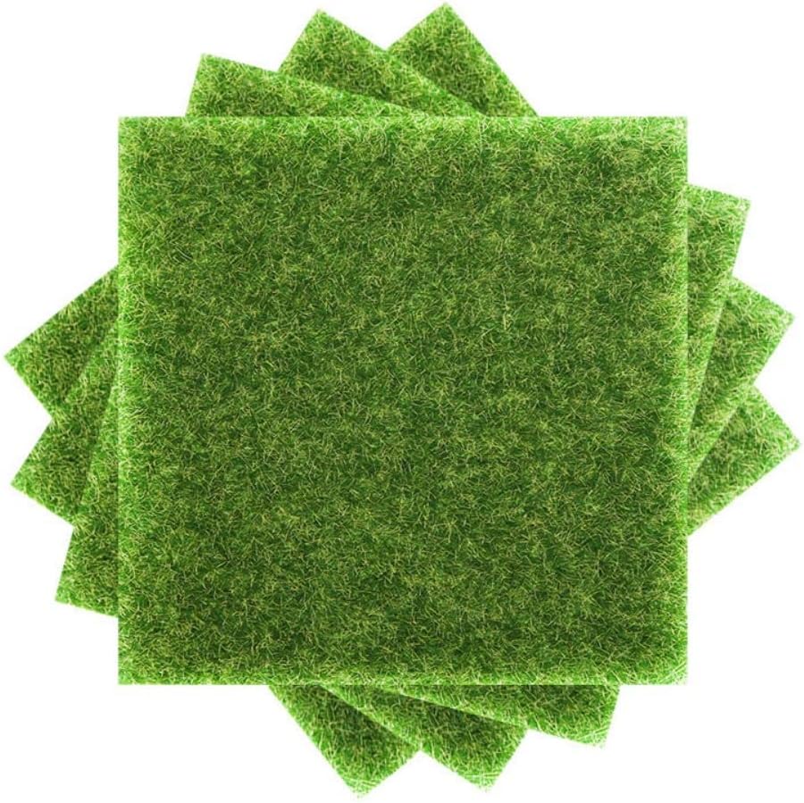 4 Packs Fake Grass for Crafts Artificial Garden Grass for