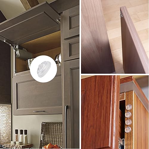 Miniatura 4 de Bivethoi Almohadillas de amortiguación de sonido  100 piezas  Parachoques autoadhesivos transparentes en forma de puntos circulares para puertas de