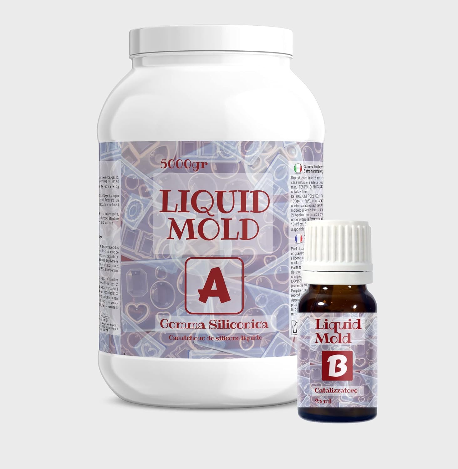 Liquid Mold: Liquid Silicone Rubber for The Creation of molds for Epoxy, Polyurethane, Wax, Soap, Plaster, or Cement - Hardness 20 Shore - 2.20 Lb