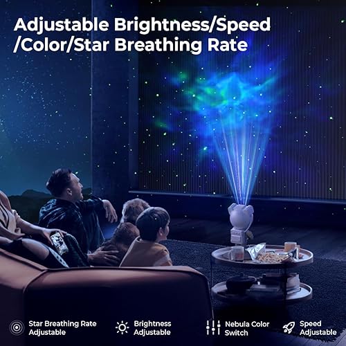 Miniatura 3 de Proyector de estrellas y galaxias de astronauta, luz nocturna, nebulosa de astronauta con temporizador, control remoto y ajustable en 360, luces