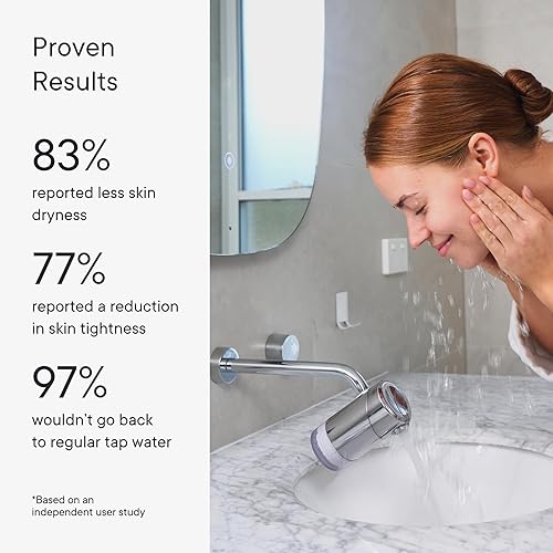 Miniatura 5 de Qure Skincare - Grifo de agua con filtro para lavabo de baño, elimina el 99% de cloro y metales pesados, hidratación de la piel en 4 semanas, reduce