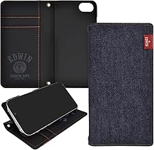 [EDWIN Genuine Product] iPhone SE 3 Case Notebook Type iPhoneSE2 iPhone8 iPhone7 "Tag Denim Notebook" Edwin iPhone SE 2nd Generation 3rd Generation Card Storage Brand Smartphone Case (Indigo)