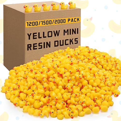 1200 piezas de mini patos de resina amarillos a granel para bromas escondidas cruceros, mini patos de bebé, pequeños patos en miniatura, accesorios