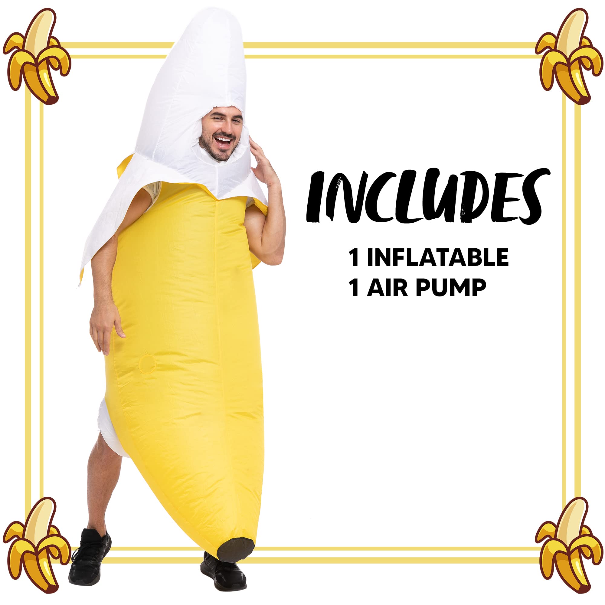 IRETG Opblaasbaar bananenkostuum voor volwassenen Halloween Blow Up Bananenkostuum