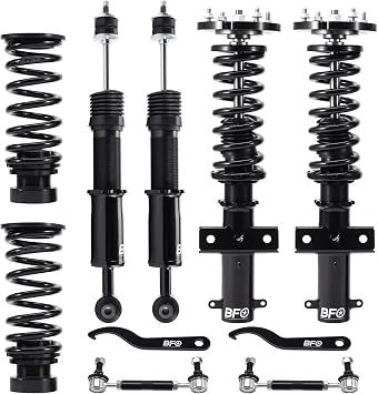 BFO Coilovers for Ford Mustang 2005-2014 GT S-197, Height Adjustable Coilovers Suspension Kit, Preset Damping Shock Absorber Struts, Lowering Kit Black