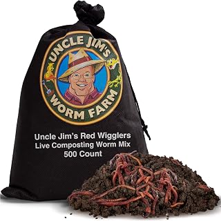 Uncle Jim's Worm Farm 500 Count Red Wiggler Live Composting Worms (Winter Shipping is Guaranteed!)