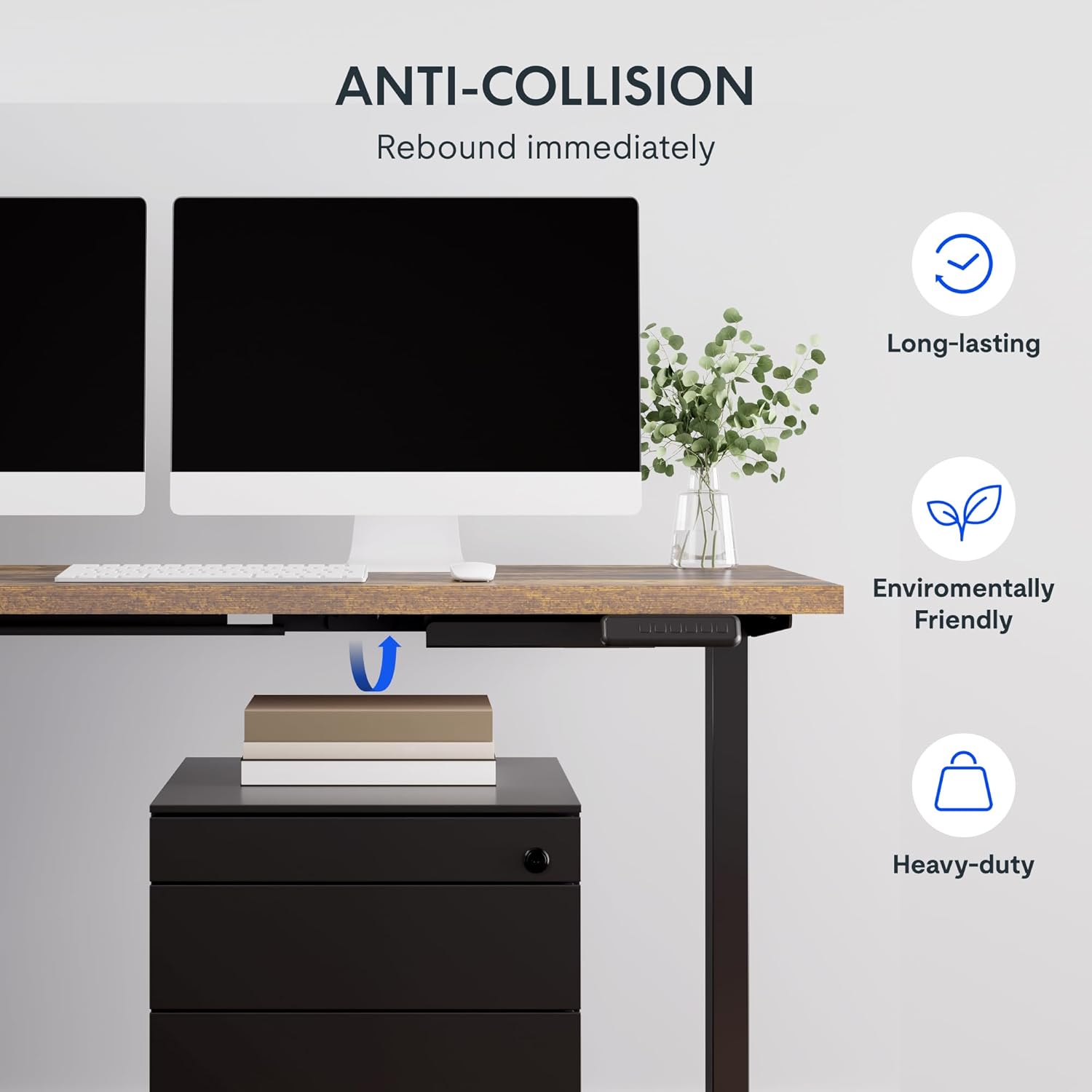 FLEXISPOT L Shaped Standing Desk with anti-collision feature