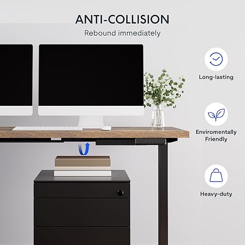 Miniatura 46 de FLEXISPOT Escritorio de esquina profesional con motor dual en forma de L, escritorio eléctrico de pie, escritorio de pie con altura ajustable, mesa