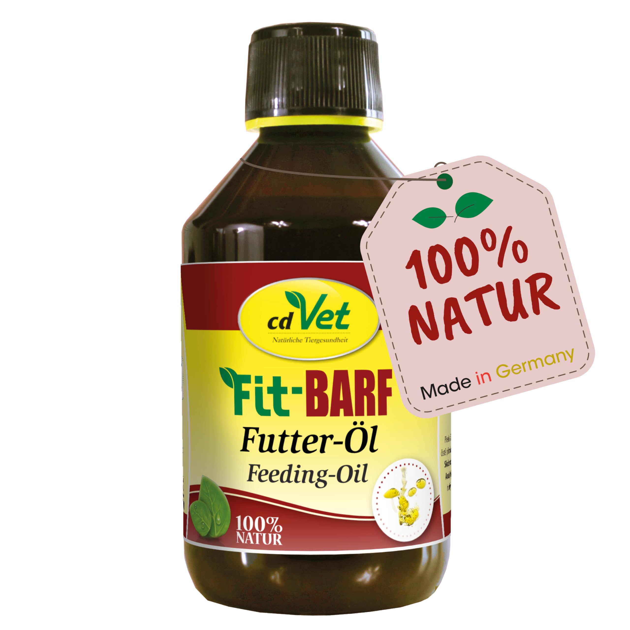 cdVet Naturprodukte Fit-Barf Feeding Oil 250 ml - Dog & Cat - linseed oil - supply of essential fatty acids - high quality vegetable oils - cold pressed - energy donor - raw feeding - BARF-