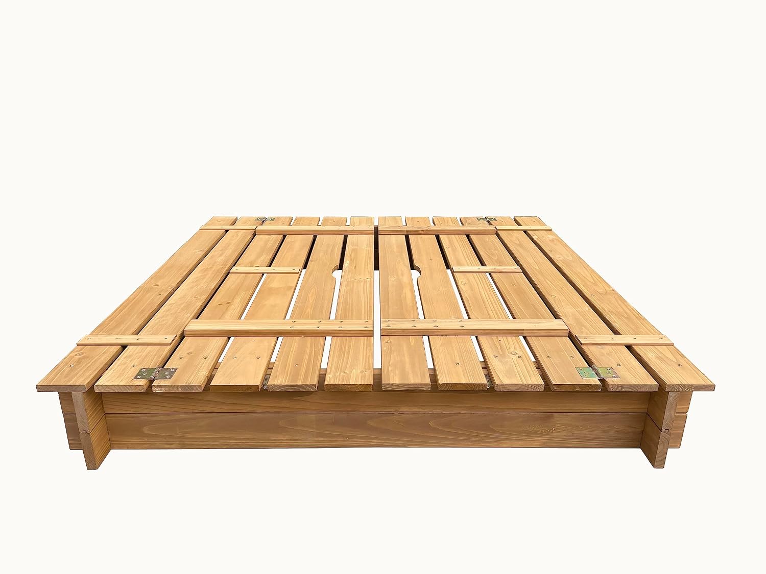BTExpert Kids Large Wooden Sandbox 47x47 Outdoor Play Sandpit for Backyard Foldable Bench Seats Sand Protection Liner