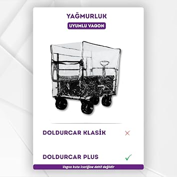 Yağmurluk – Su Geçirmez Vagon Araba Kılıfı | Bebek ve Plaj Arabaları İçin Rüzgar & Yağmur Koruması | Katlanabilir Taşıma Çantalı Model